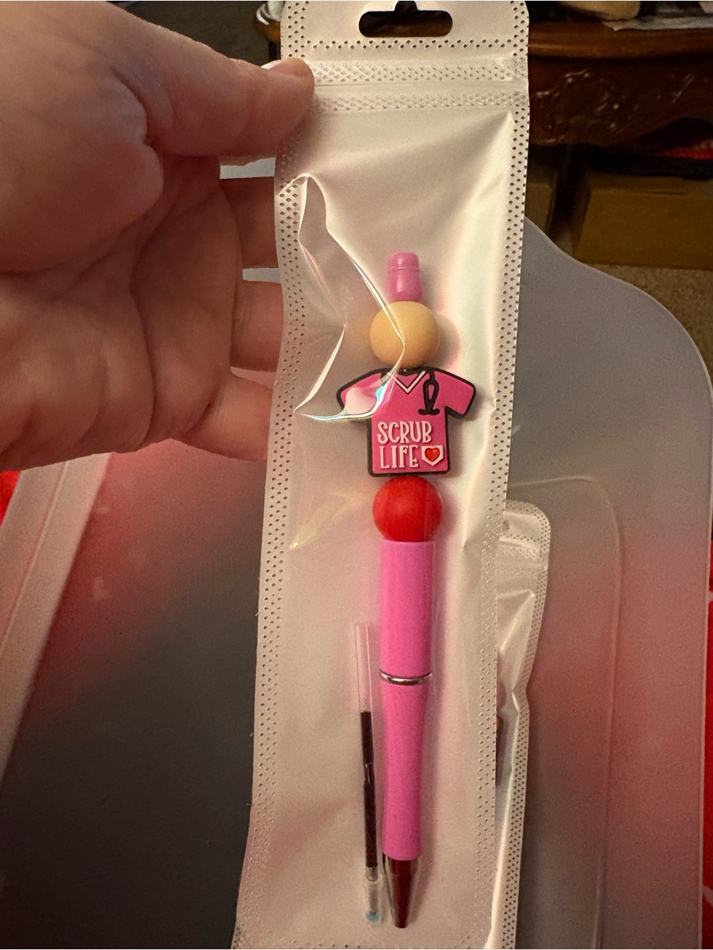 Pink 'Scrub Life' Novelty Pen for Kids